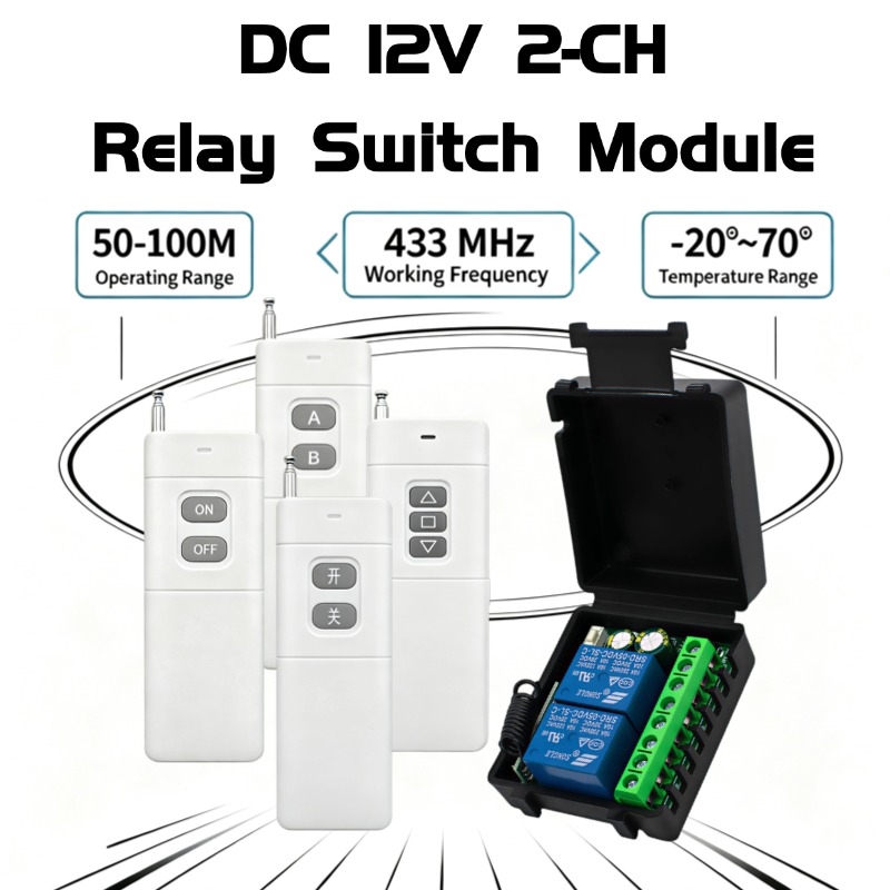 2チャンネル433MHz RFワイヤレスリモコンスイッチ、D - 433Mhz Receiver Module のレビューと価格