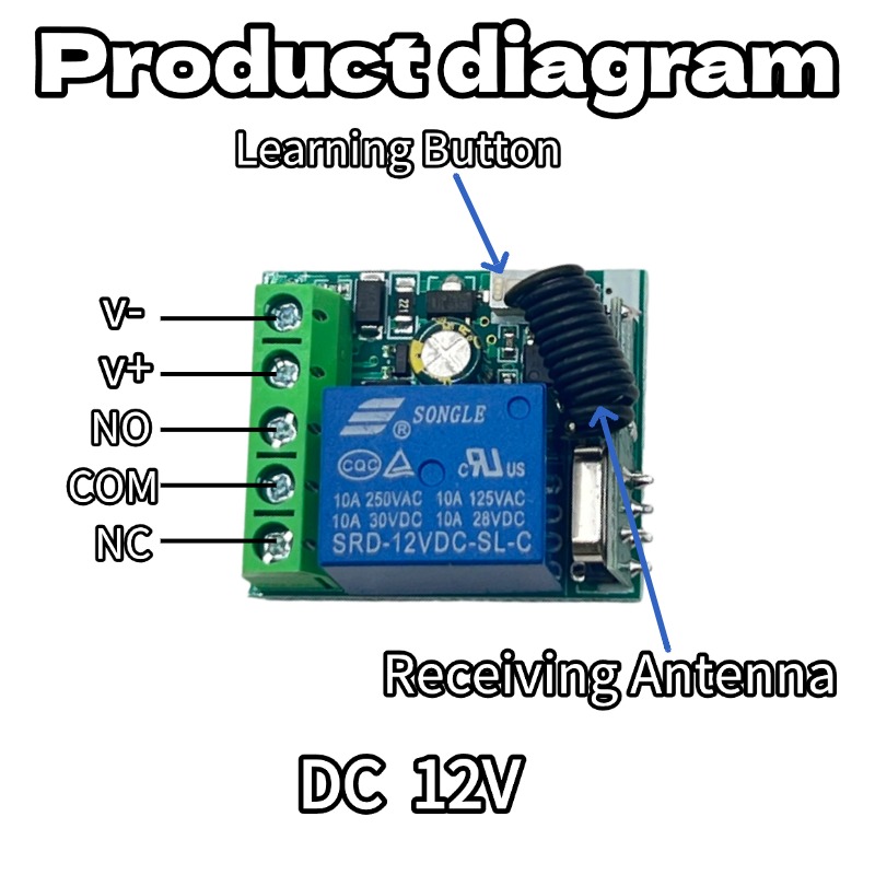 433MHz DC 12V 6V-30V 1CH ユニバーサ - 433Mhz Receiver Module のレビューと価格